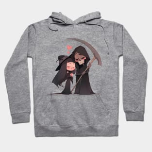 Grim Reaper and Wicked Witch Falling In Love. Spooky Romance. Hoodie